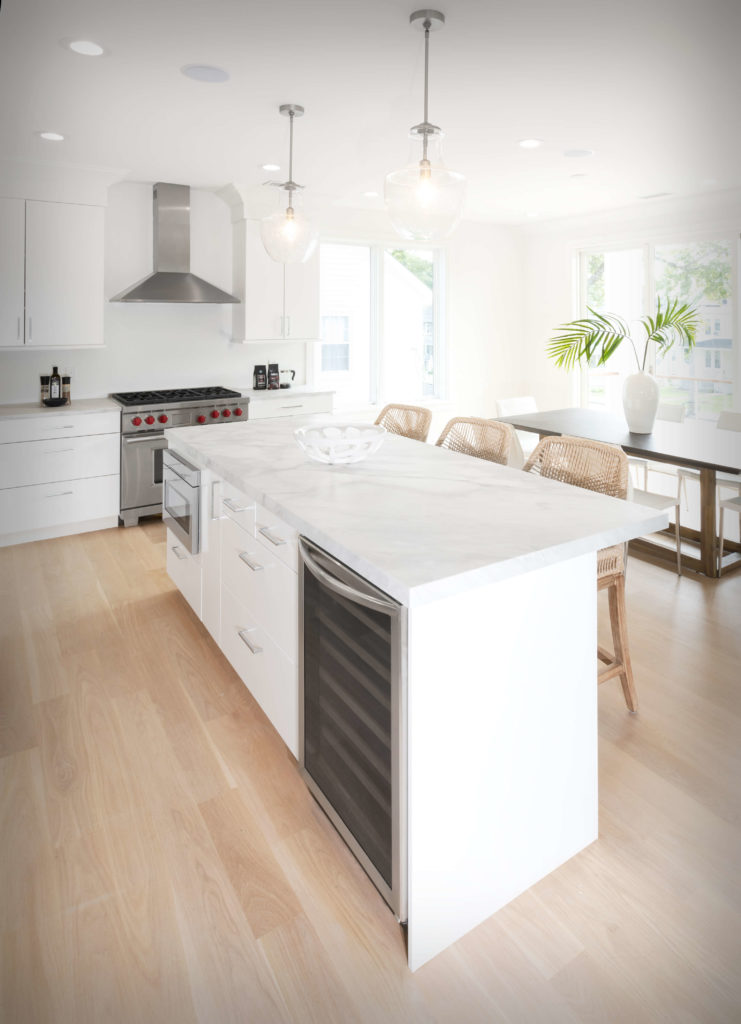 New Canaan new construction kitchen showing kitchen island