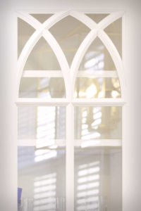 Glass cabinet detail.