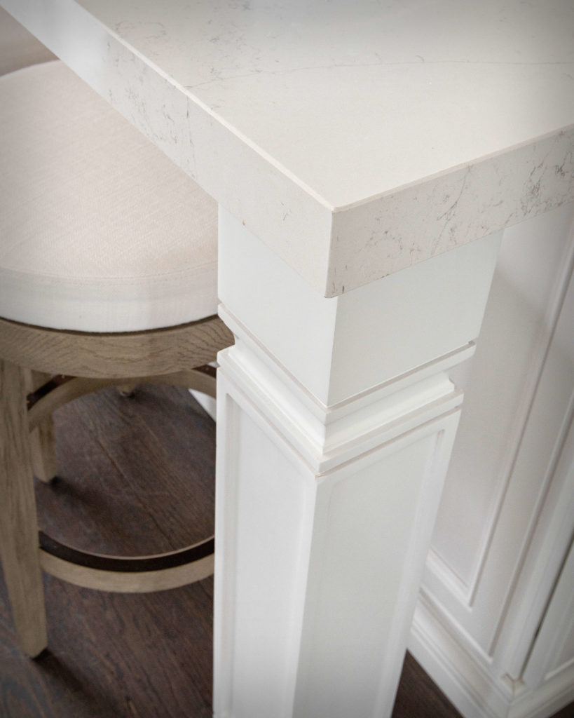 Farmhouse modern kitchen remodel island detail.