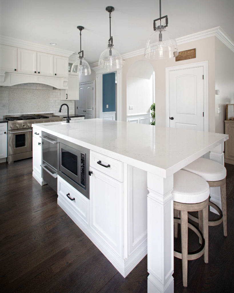 Farmhouse modern kitchen remodel island.