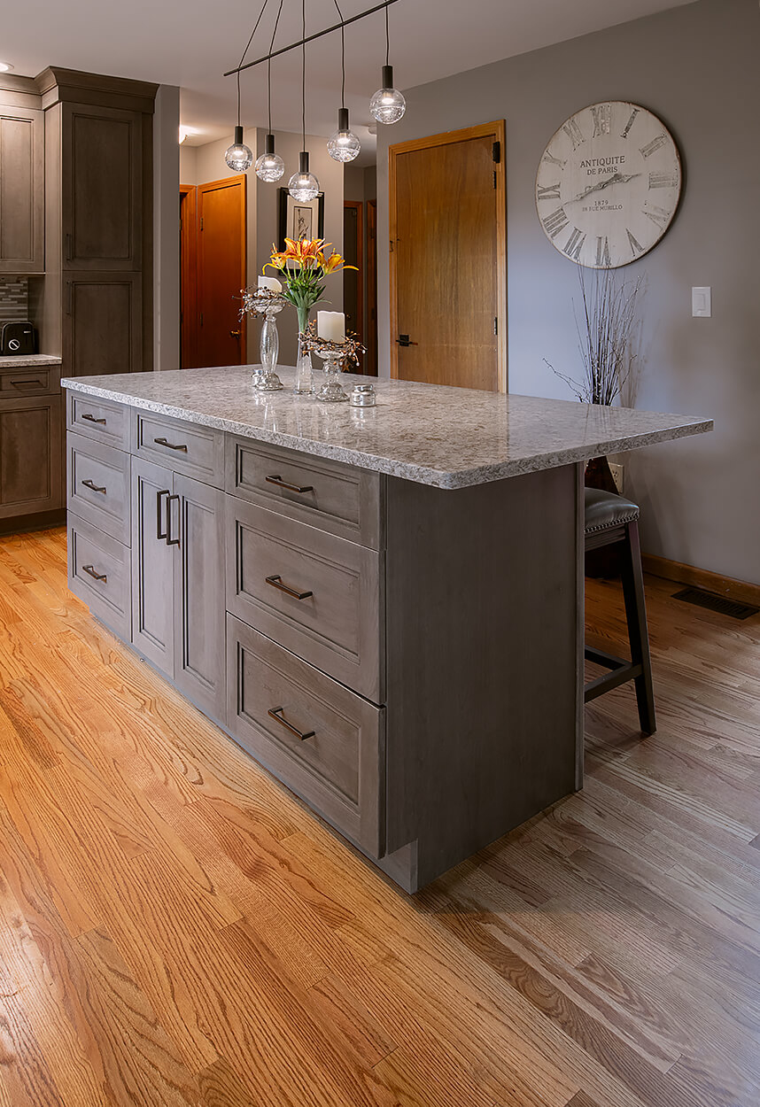 Usa Raised Panel Cherry Wood Kitchen Cabinets With Precut Granite