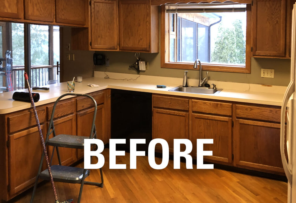 View of the sink area BEFORE work on this kitchen remodel in Wallingford, CT.