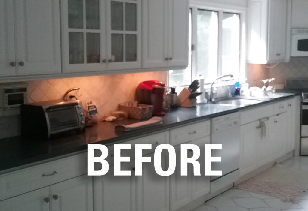 View of the Butler's Pantry BEFORE work in the West Hartford Kitchen remodel.